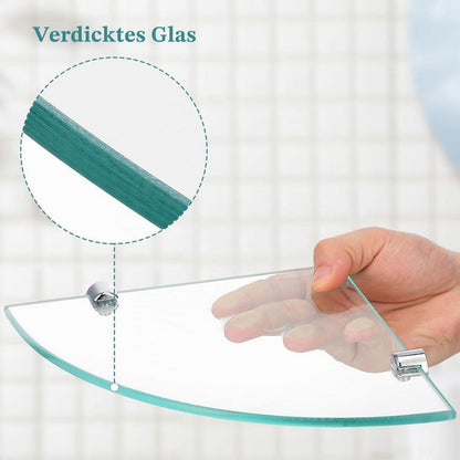 Eckregal Glas Bad 20x20cm - Duschablage für Shampoo & Co.