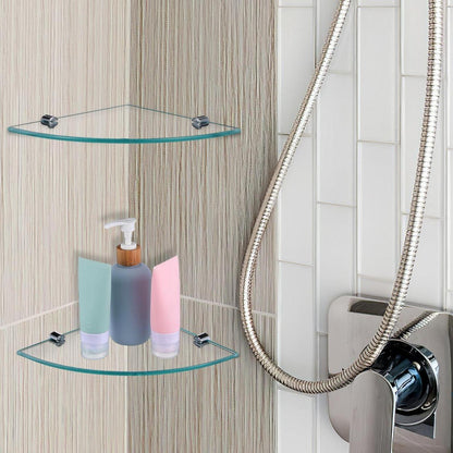 Eckregal Glas Bad 20x20cm - Duschablage für Shampoo & Co.