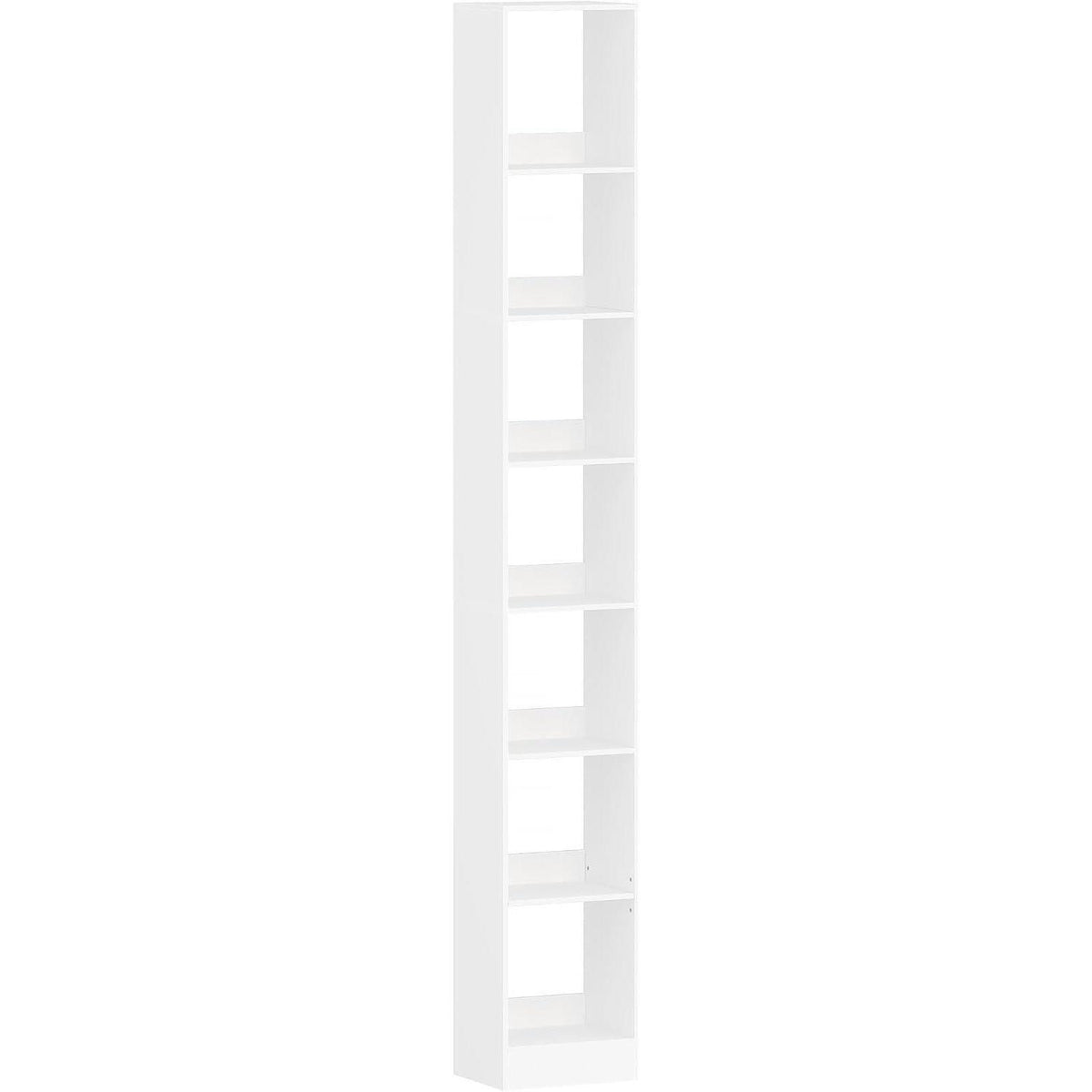 7-stöckiges Bücherregal Weiß – Stabil & Platzsparend