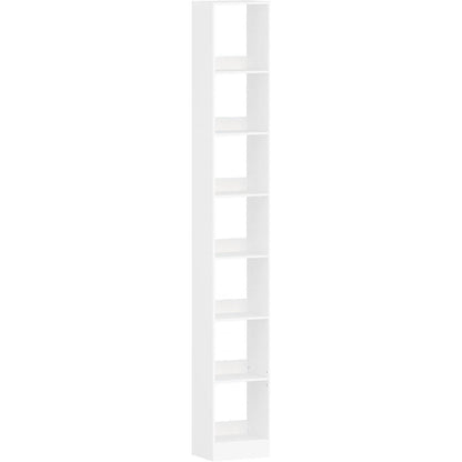 7-stöckiges Bücherregal Weiß – Stabil & Platzsparend