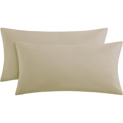 Kissenbezüge 40x80 Khaki 2er Set Mikrofaser mit Reißverschluss