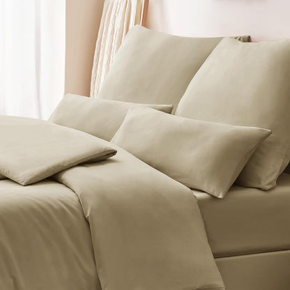 Kissenbezüge 40x80 Khaki 2er Set Mikrofaser mit Reißverschluss