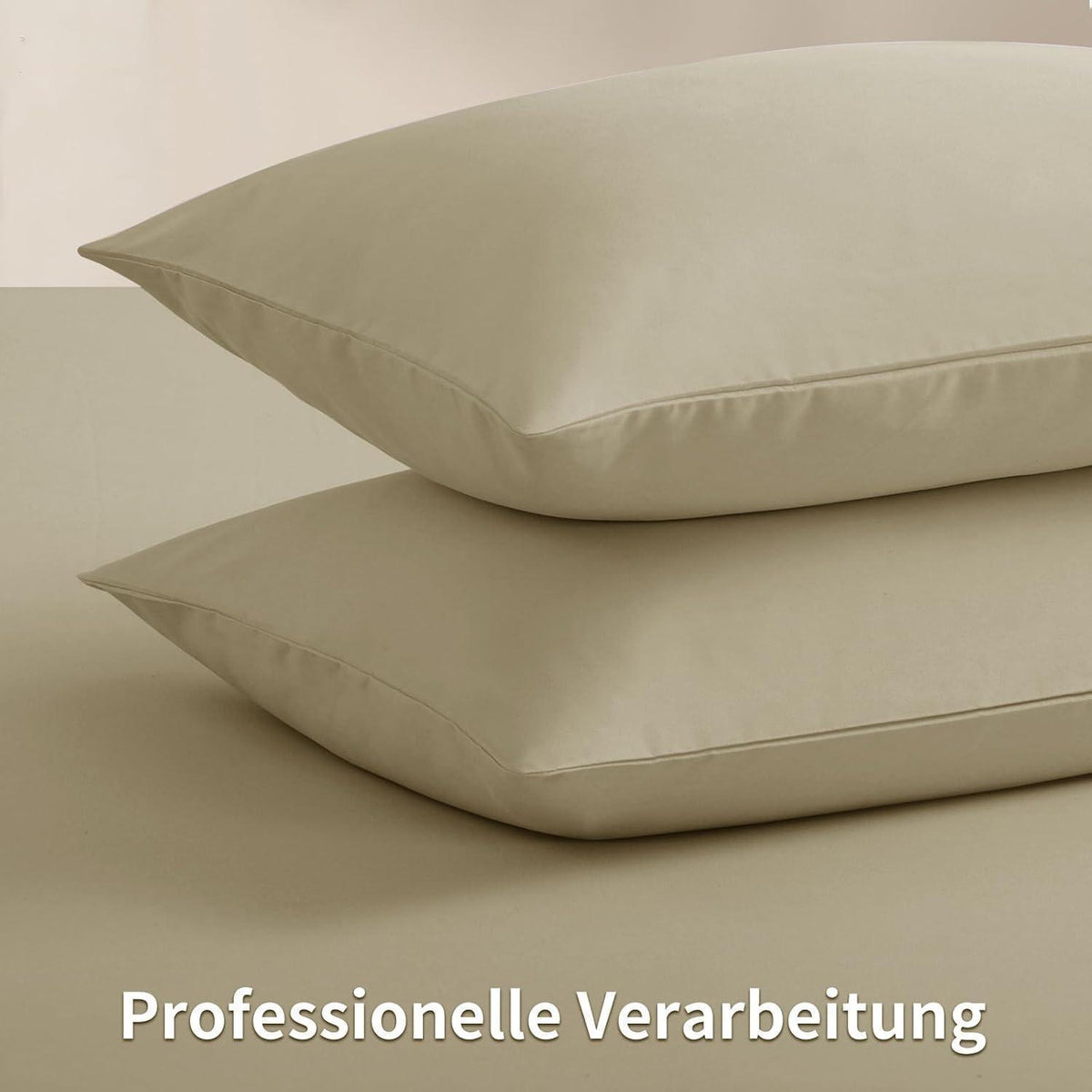 Kissenbezüge 40x80 Khaki 2er Set Mikrofaser mit Reißverschluss
