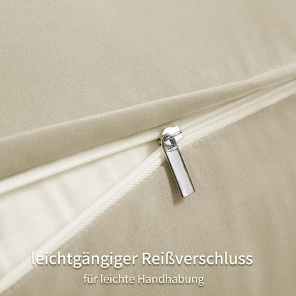 Kissenbezüge 40x80 Khaki 2er Set Mikrofaser mit Reißverschluss