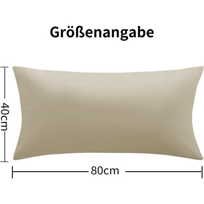 Kissenbezüge 40x80 Khaki 2er Set Mikrofaser mit Reißverschluss