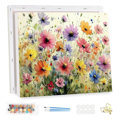 Malen nach Zahlen Erwachsene Blume mit Rahmen 40x30cm