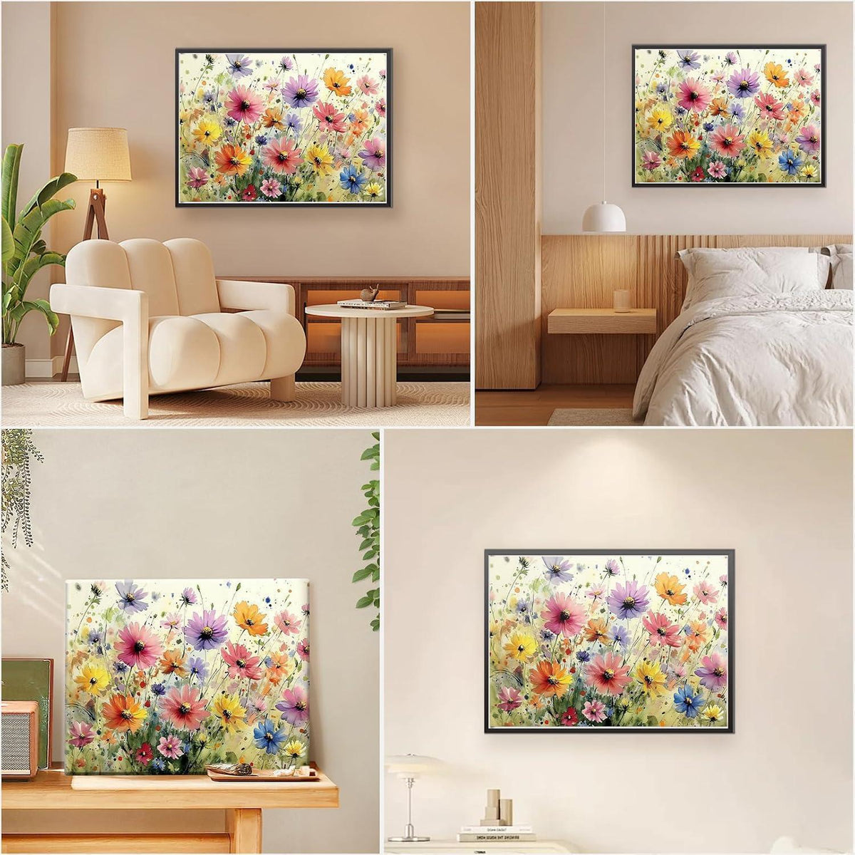 Malen nach Zahlen Erwachsene Blume mit Rahmen 40x30cm