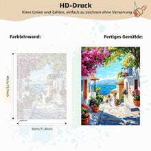 Malen nach Zahlen Erwachsene Meerlandschaft mit Blumen 30x40cm