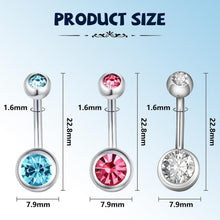 Bauchnabelpiercing 14G Edelstahl Hypoallergen 12 Stück Set