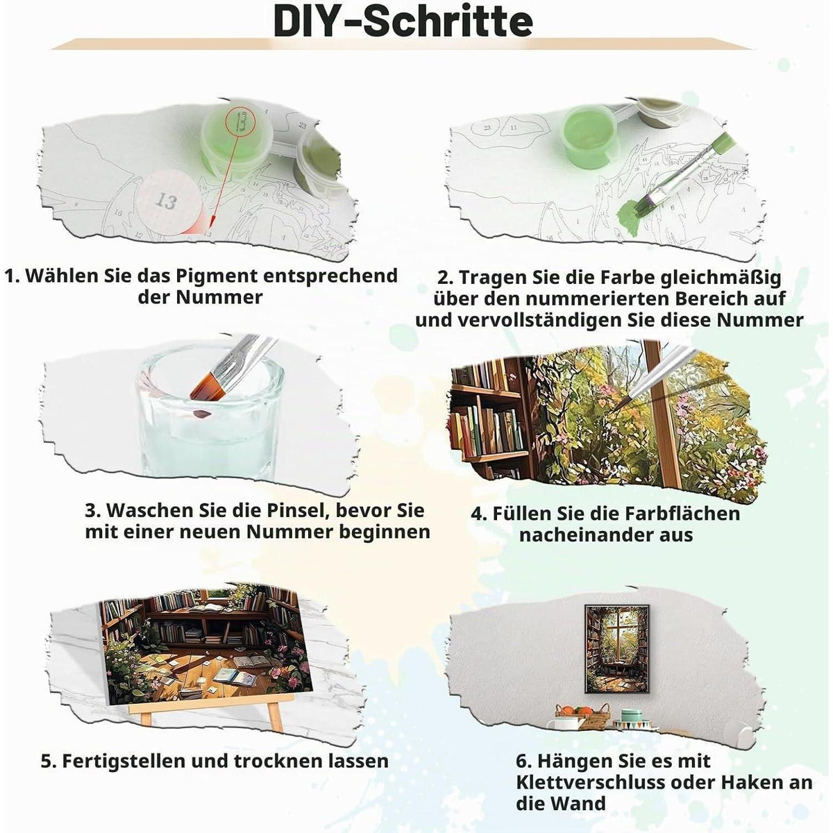 Malen nach Zahlen Landschaft mit Rahmen – DIY Ölgemälde Set