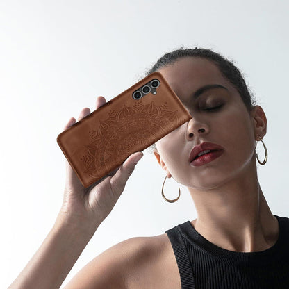 Samsung Galaxy S24 FE Klapphülle Dunkelorange mit Kartenfach & Standfunktion