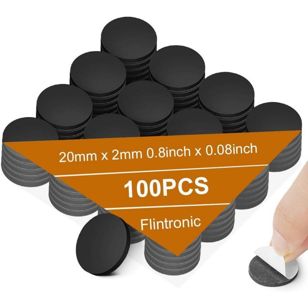 100x Magnetband selbstklebend – Rund, 20mm, für Küche & Büro