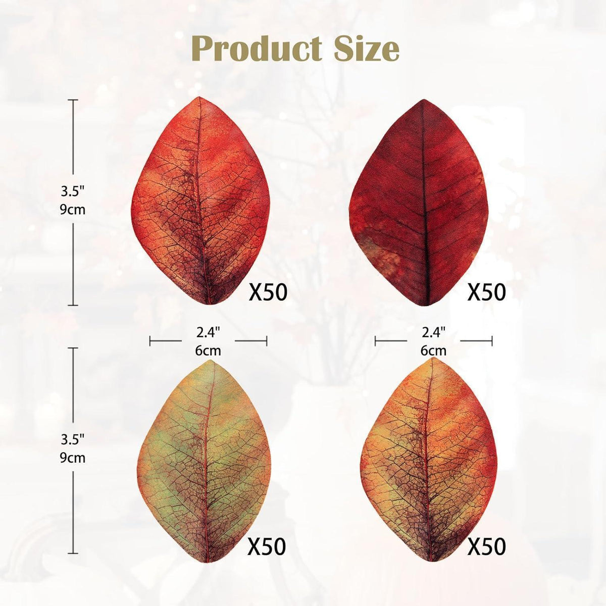 200x Künstliche Magnolienblätter Gemischte Farben Herbstdeko