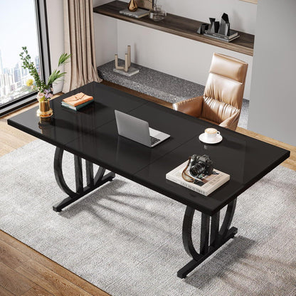 Großer Schreibtisch 160x80 cm – Modernes Home Office Bürotisch Schwarz