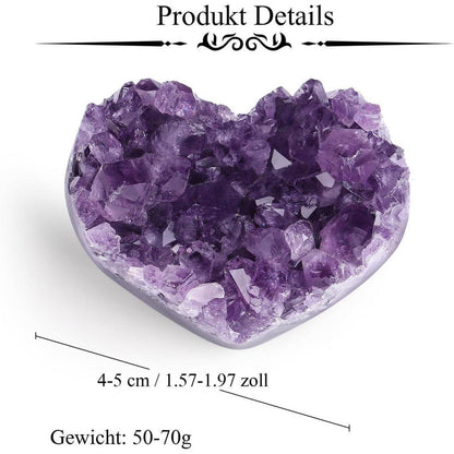 Amethyst Druse Herz Rohstein für Meditation & Heilung