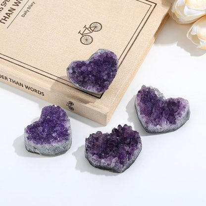 Amethyst Druse Herz Rohstein für Meditation & Heilung