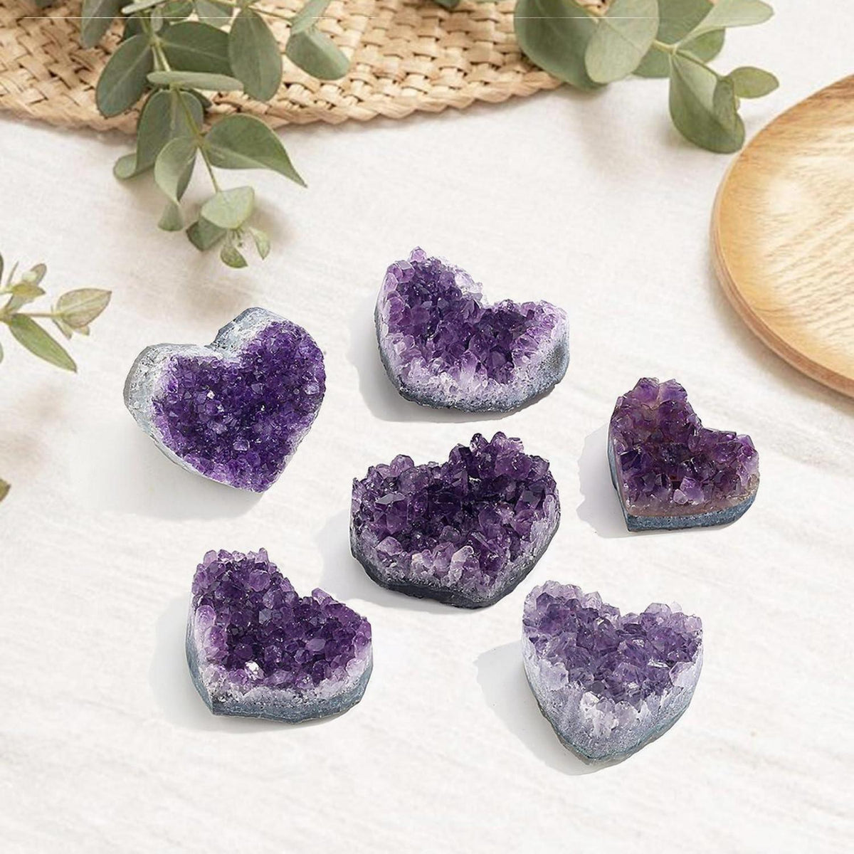 Amethyst Druse Herz Rohstein für Meditation & Heilung