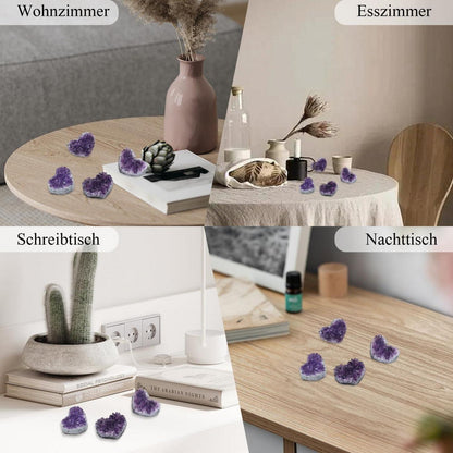 Amethyst Druse Herz Rohstein für Meditation & Heilung