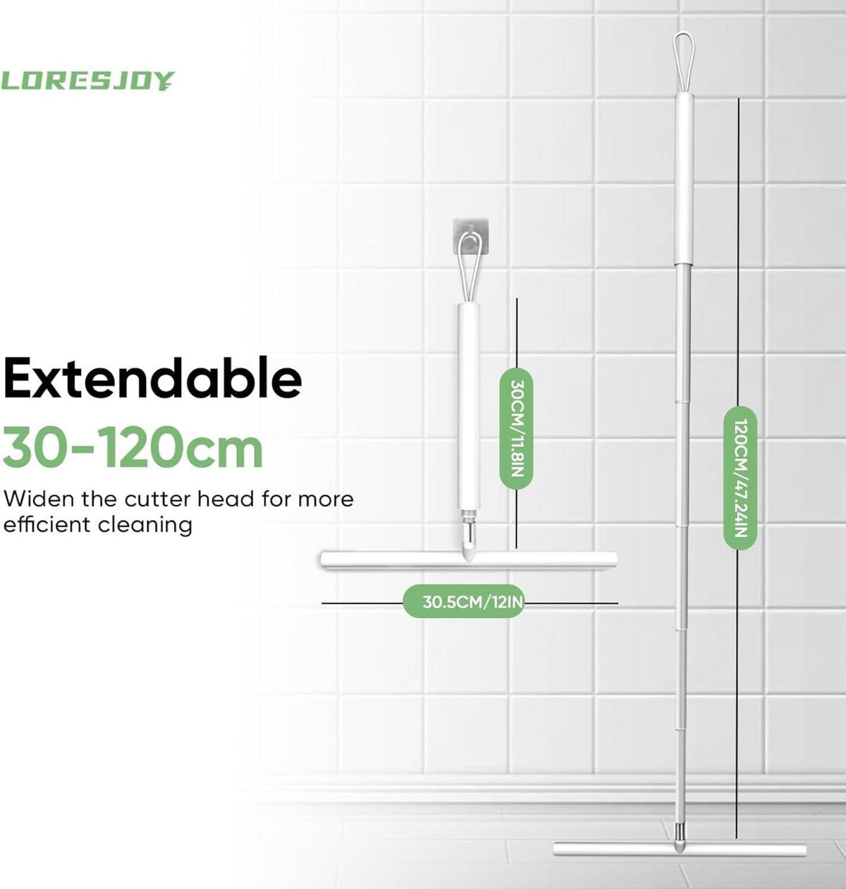 Duschabzieher Set Einstellbar 25-120cm Halterung Silikon Abzieher