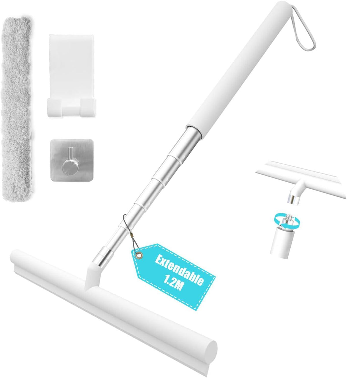 Teleskop Duschabzieher Set silikon Abzieher Fenster Bad Spiegel 120cm