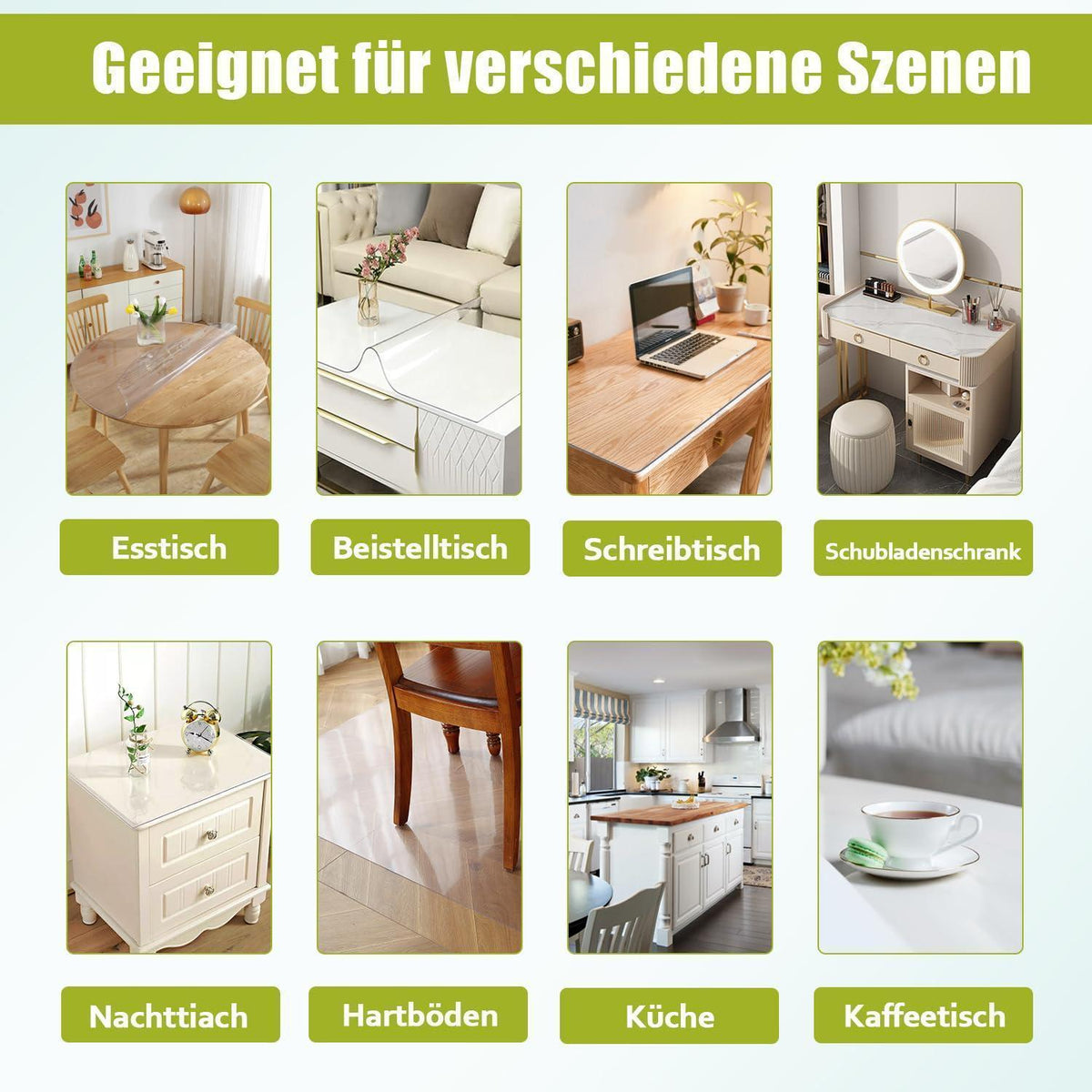 Runde Tischfolie 140cm – Transparent, Wasserdicht & Kratzfest