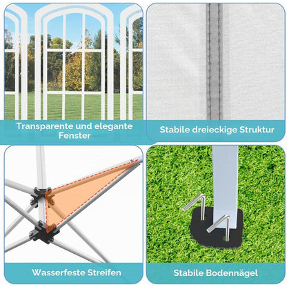 3x6 Pavillon Faltbar, Wasserdicht & Stabil für Garten & Events