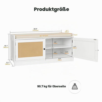 Schuhbank mit Sitzfläche | Flur Organizer | Weiß