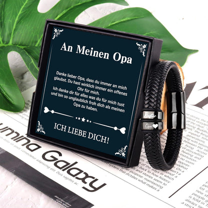 Armband "Bester Opa" - Geschenk für Papa/Ehemann in Lederoptik