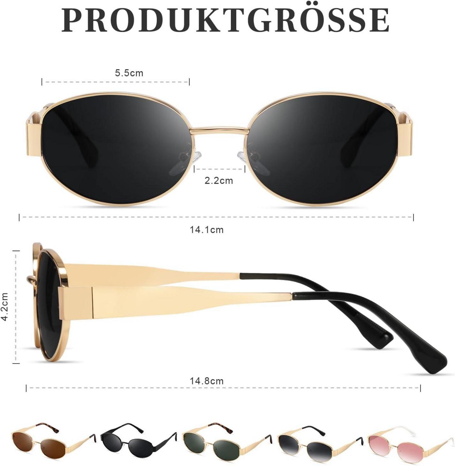 Moderne Goldene Polarisierte Vintage Sonnenbrille Frauen Uv400