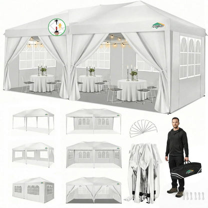 Faltpavillon 3x6m mit 6 Seitenwänden – Wasserdicht & Stabil