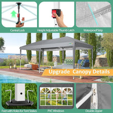 Faltpavillon 3x6m mit 6 Seitenwänden – Grau, wasserdicht & stabil