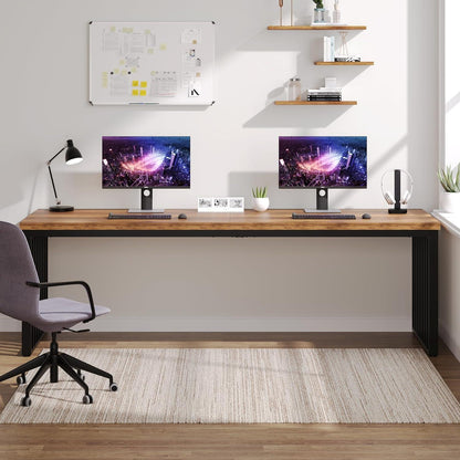 Großer Schreibtisch 180cm – Home Office PC Tisch Braun/Schwarz