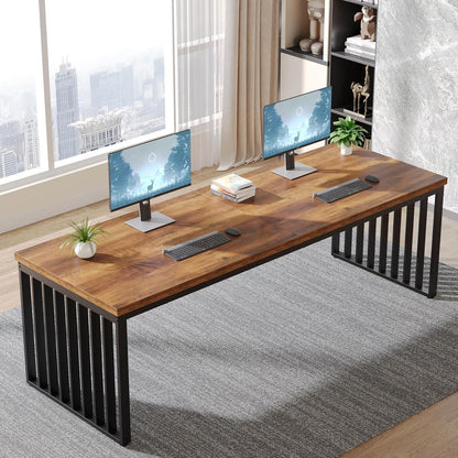 Großer Schreibtisch 180cm – Home Office PC Tisch Braun/Schwarz