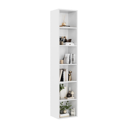 Schmales Bücherregal mit 6 Ebenen – Weiß