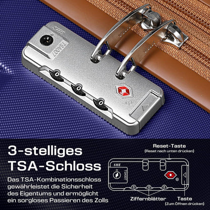 Joyway ABS Hartschalen Kofferset 5tlg mit 4 Rollen und TSA-Schloss