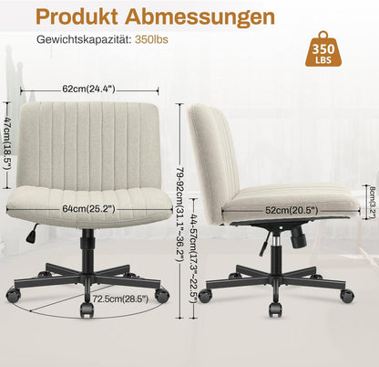 Bürostuhl ohne Armlehnen, Schreibtischstuhl mit
