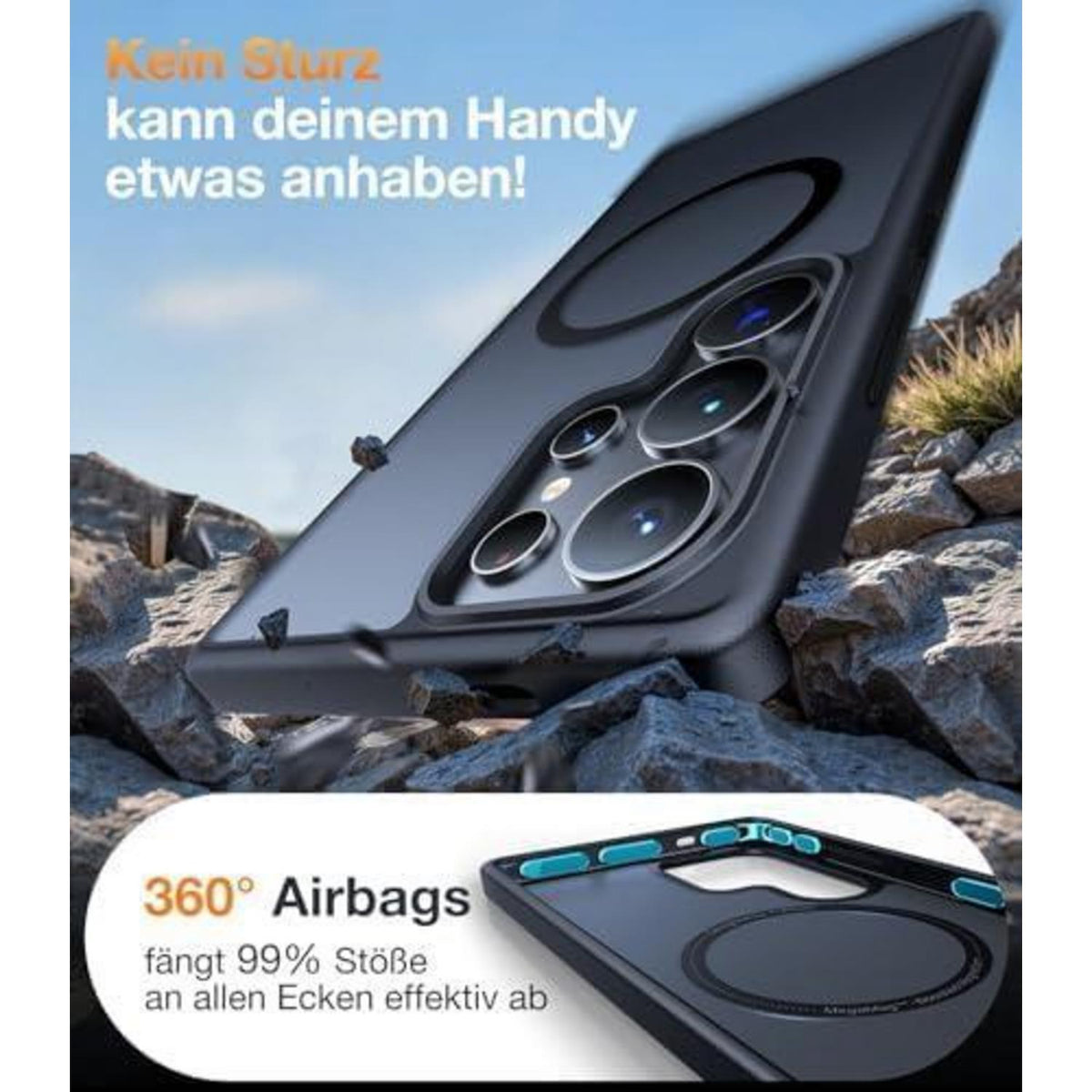 TORRAS Samsung Galaxy S25 Ultra Hülle MagSafe Stoßfest Schwarz