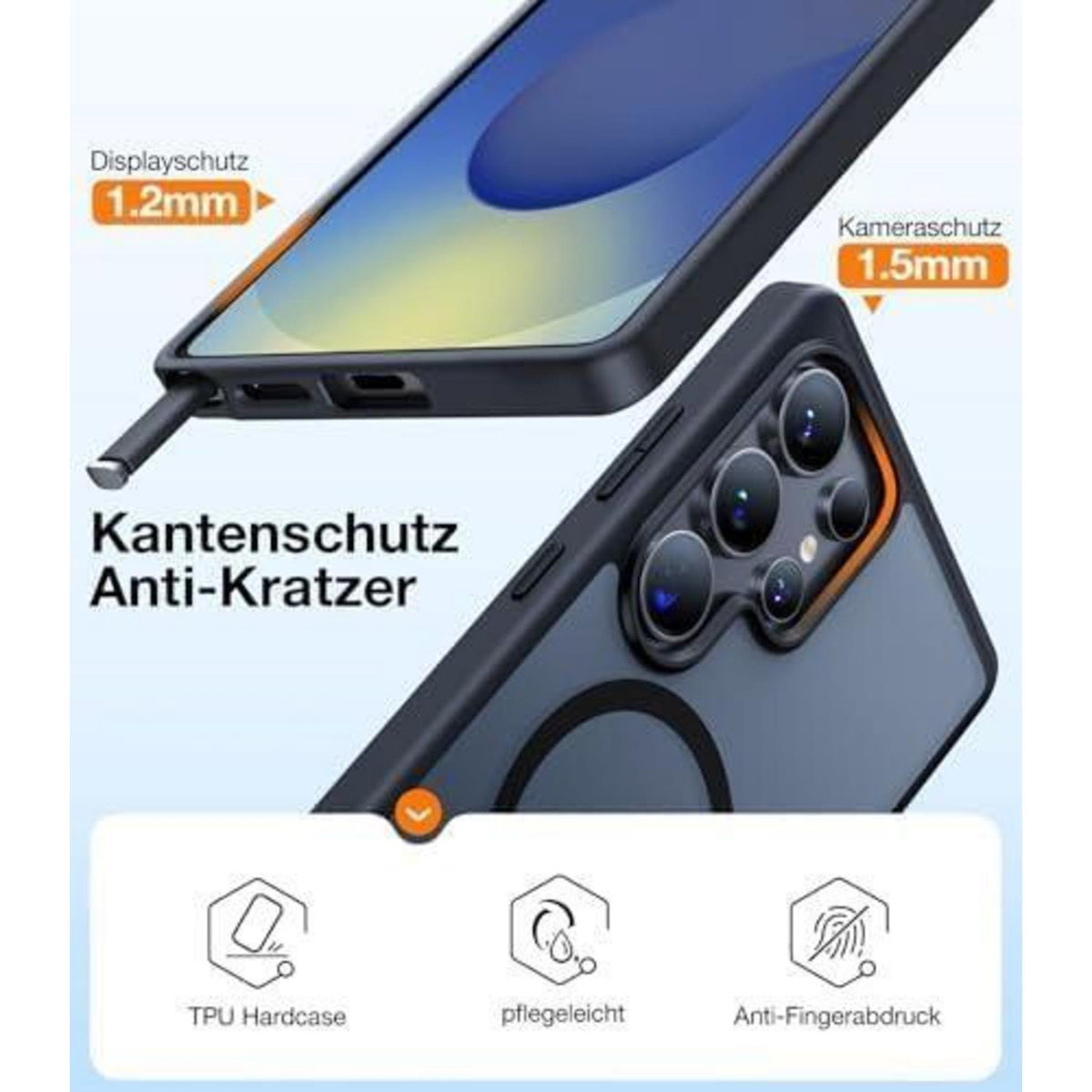 TORRAS Samsung Galaxy S25 Ultra Hülle MagSafe Stoßfest Schwarz