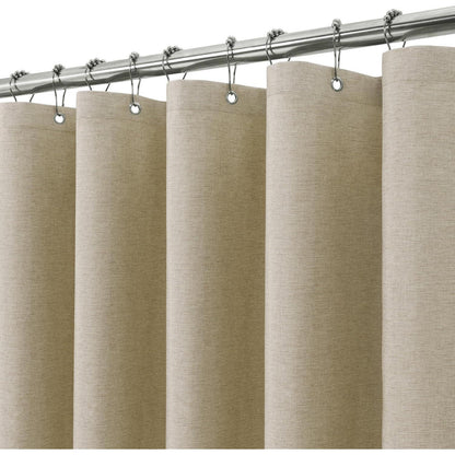 Leinen Duschvorhang wasserdicht, Taupe, 182x198cm