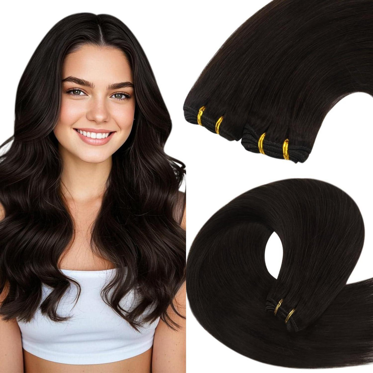 Echthaar Tressen Blond 55cm – Volumenspendende Haarverlängerung