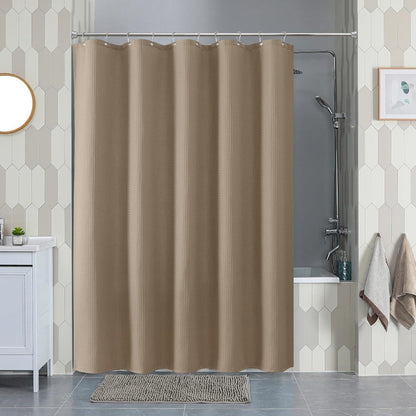 Waffel Duschvorhang wasserdicht, Khaki, 152x182cm
