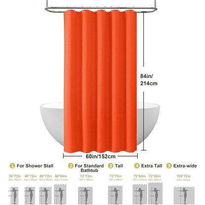 Waffel Duschvorhang wasserdicht, Orange, 152x214cm