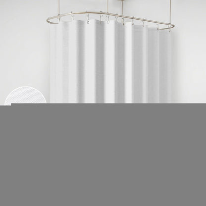 Leinen Duschvorhang wasserdicht weiß 275x182cm mit Haken