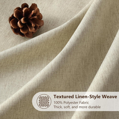 Leinen Duschvorhang wasserdicht Taupe 152x214cm mit Haken