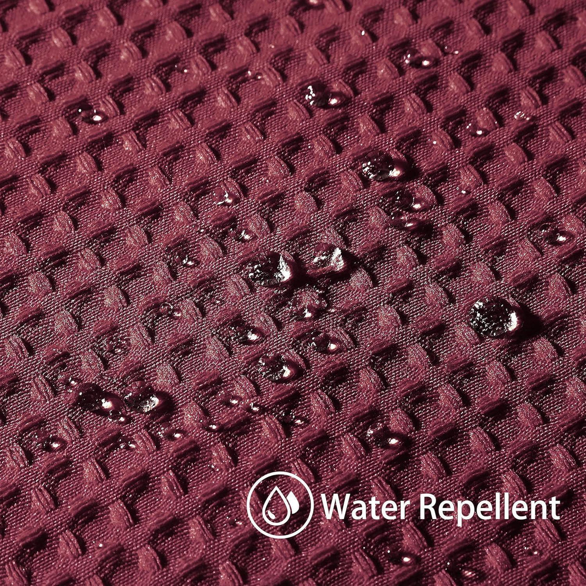 Waffel Duschvorhang Burgunderrot 152x182cm – Wasserdicht & Schwer