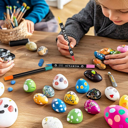 Acrylstifte Dual-Tip 48 Farben wasserfest für Steine & mehr