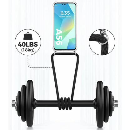Samsung Galaxy A56 Umhängehülle mit Band – Schwarz, Stoßfest