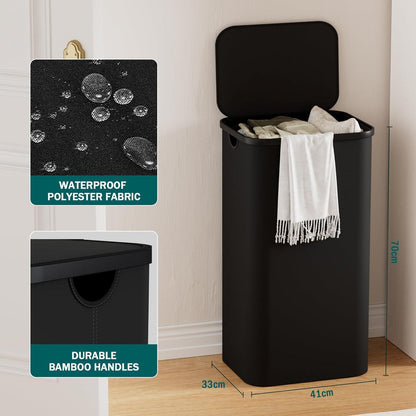 Wäschekorb mit Deckel 100L – Faltbar & Platzsparend