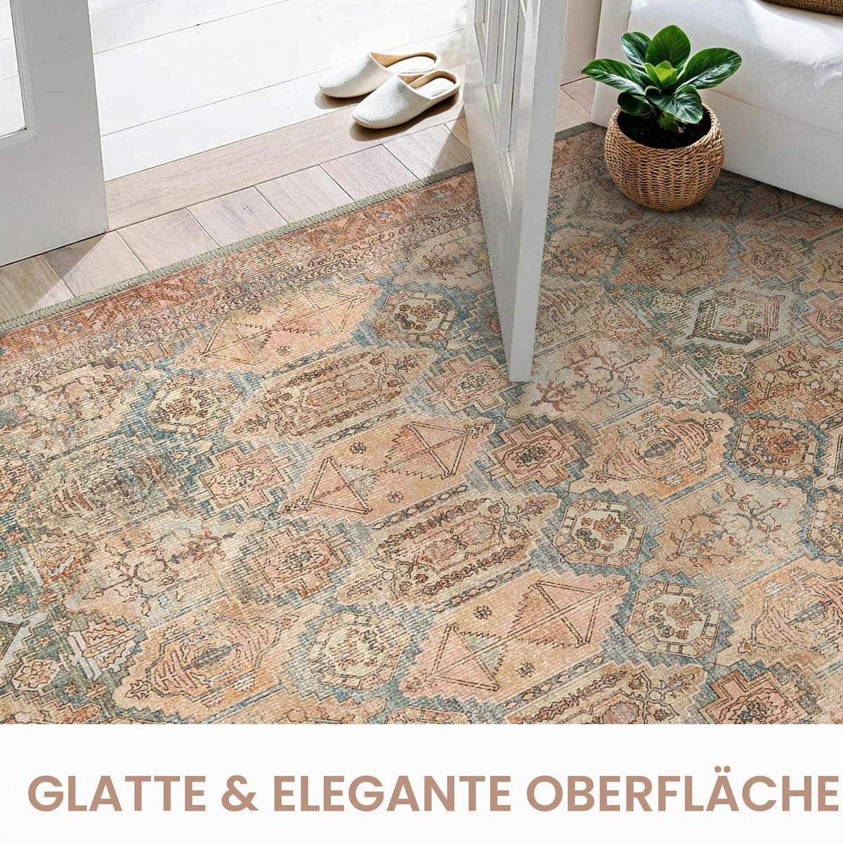 Vintage Teppich Wohnzimmer 200x290cm Clay Rot Rechteckig