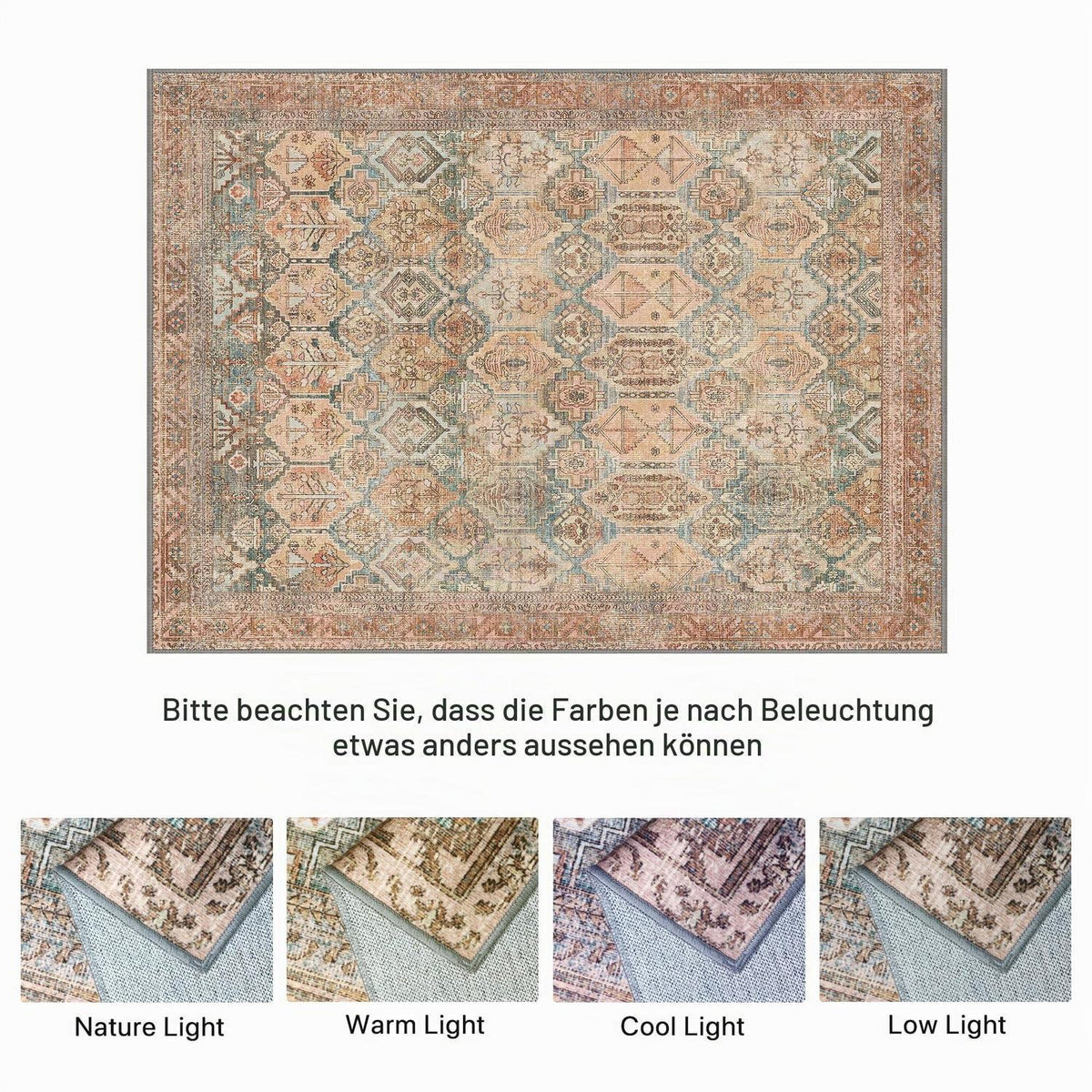 Vintage Teppich Wohnzimmer 200x290cm Clay Rot Rechteckig
